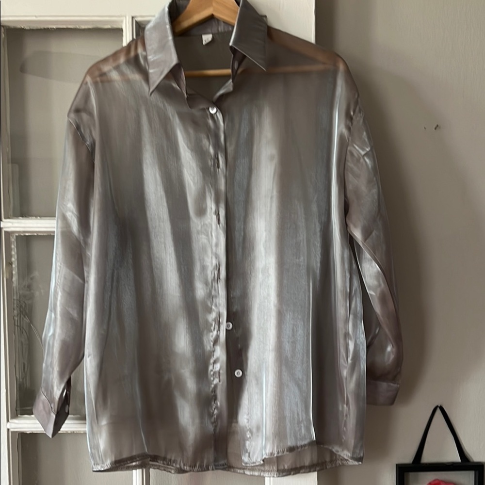 Sheer iridescent shirt